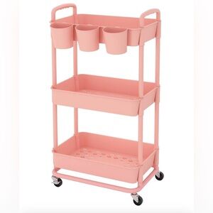 3-Tier Plastic Rolling Storage Cart Utility Cart
